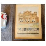 Framed Pastel Drawing  AB TAYLOR Building by Pat