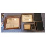 Old Framed Diplomas License Bibles School 1926