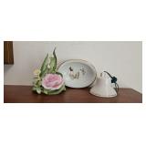 Lefton Flower Soap Dish, Beleek Bell