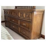 Dixie 1980ï¿½s Oak 9 Drawer Dresser 64W 18D 31H