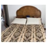 Dixie Queen Bed and Oak Shelf Headboard 1990ï¿½s