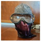 Aviator Leather Helmet Goggles