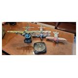 Flying Fortress Clock  Wood Plane Decor Altitude