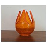 Viking Glass Tangerine MCM Votive Candle Cup