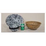 Green White Graniteware Bowls Brookpark Confetti