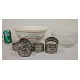 Ovenware Bowl Silverplate Glass/Jar Holders Glass