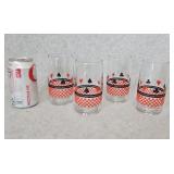 4 Vintage Playing Card Suit Drinking Glasses
