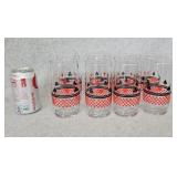 8 Vintage Playing Card Suit Drinking Glasses