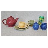 Longaberger Vitrovied Pottery Tea Set