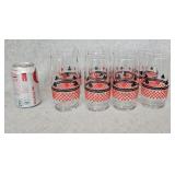 8 Vintage Playing Card Suit Drinking Glasses