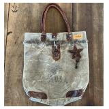 Mailbag Purse Bag Mona B Canvas and Leather