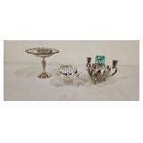 Silverplate Candle Holder Stemmed Compote