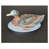 Antique Challinor & Taylor Painted Milk Glass