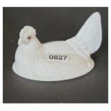 Antique Challinor & Taylor White Milk Glass Hen