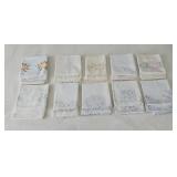 Vintage Embroidered Pillow Case Lot