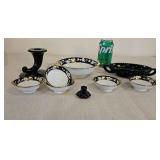 Nippon Hand Painted Dishes Candle Holder Bowl