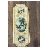 Vintage Wood Florentine Wall Art Plaque Gold