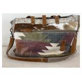 Myra Bag Southwest Textile Cowhide Leather