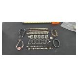 Unmarked Chunky Bracelet Lot Gold and Silvertone