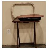 Wooden TV Tray Wooden Lap Desk with Leather-Like