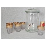 EAPG Gold Rim Glasses Glass Dispenser