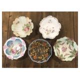 Fenton Goofus Gold Leaf Porcelain Serving Bowl