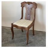Side Chair Burled Walnut 16W 18D 31H