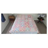 Hand Stitched Depression Era Quilt 83" x 72" Some