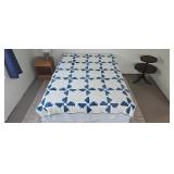 Blue & White Hand Stitched Quilt 64" x 84"