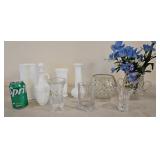 Milk Glass Crystal Vases Lot