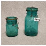 BALL Bail Lid Quart Pint Jars Blue