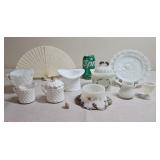 Milk Glass Fan Lot