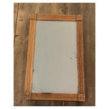 Oak Antique Framed Mirror 17 x 27