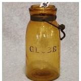 Amber GLOBE Fruit Canning Jar Quart No Lid