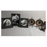 Silhouette Colonial George Martha Washington