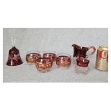 Ruby Red Bell Glasses Pitcher