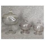 Round Domed Pedestal Glass Bowl Lot