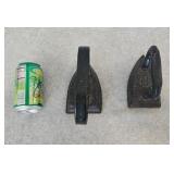 Cast Iron  Irons - One w/ Make-Do Handle