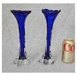 Cobalt Blue Swung Glass Vase