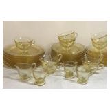 5 Fostoria Glass Fairfax Topaz Luncheon Plates 8