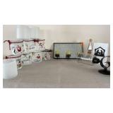 Christmas Candle Jars and Wall Sconce Lot