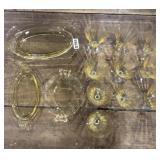 Yellow Art Deco Glass Dishes