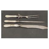 Carving Serving Set Mother of Pearl Handle