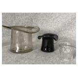 Large Art Glass Vase Smoke Gray Top Hat Ice