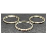 Womens Sterling Set of 3 Ring 4.4g