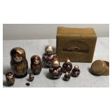Russian Stack Dolls Carved Wood Boxes