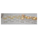 Fostoria Fairfax Yellow Low Sherbert Gold Rim