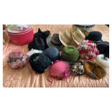 Hat Lot Cowboy Vintage Womens Feathers Flowers