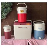 Coleman Cooler 16 and Thermos Lot Kent Feed