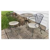 Iron Chairs & Faux Tile Top TableChairs  W24